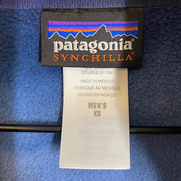 Patagonia Synchilla Hand Dipped Navy Blue Snap-T Fleece Pullover Mens XS - Picture 4 of 6
